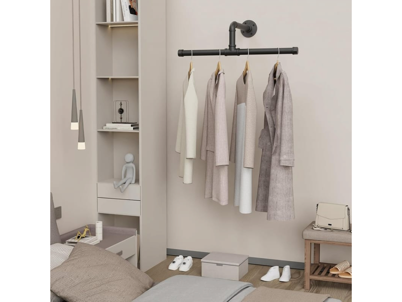  Porte-manteau mural yawenhe (51 cm), amovible de style industriel, permet de gagner de la place dans le salon ou la chambre, noir FC-LJY-04249JY - Conforama D