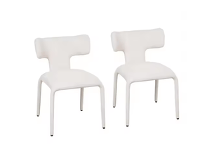 Chaises lot de 2 à roulettes, dossier incurvé  - assise rembourrée, lin crème abricot 53 × 53 × 78 cm