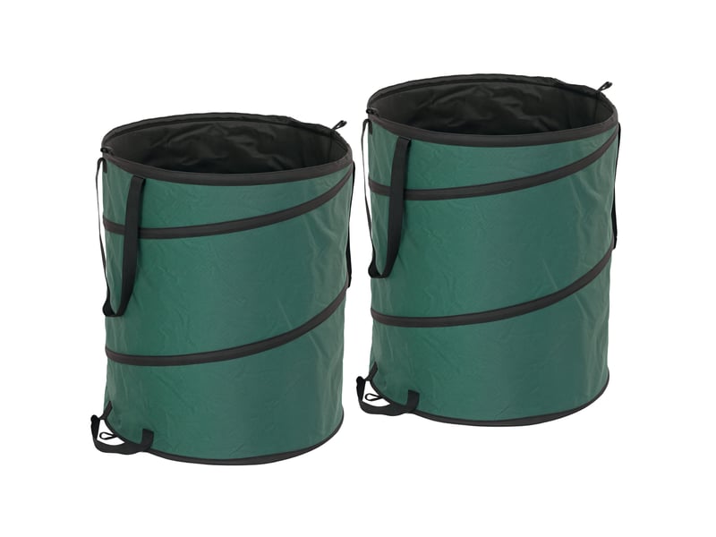  Sacs de jardin 2 x 160 l ø55 x 65 cm pliables verts  - Conforama A