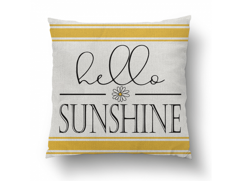  Lot de 4 housses de coussin canapé taie d'oreiller jaune marguerite tournesol housses de coussin en lin décoration pour salon lit jardin intérieur ex, 45 x 45 cm  - Conforama C