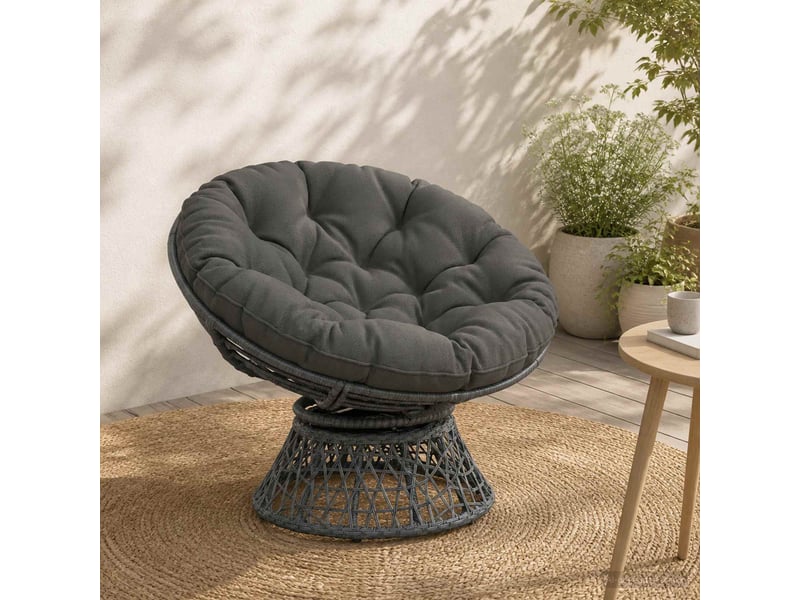 Coussin de chaise suspendue, coussin d'assise vianen 100 % polyester gris cf54280 - Conforama B