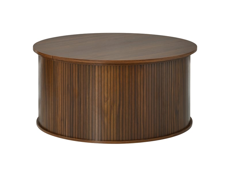  Table basse ronde avec plateau relevable mdf coloris noyer d 88 x h 53.5 cm N621P463426D - Conforama A