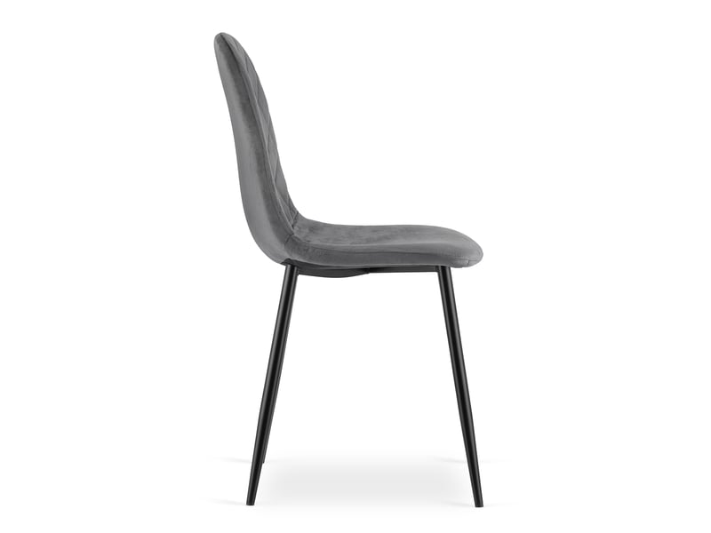 Family chaise asti - velours gris foncé x 2  - Conforama D