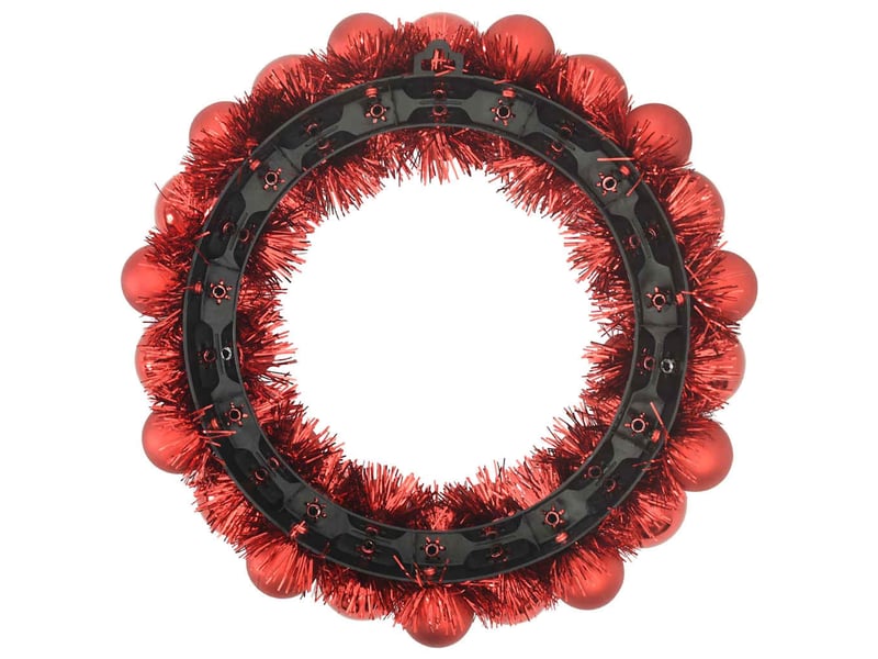 Couronnes de boules de noël 2 pcs rouge 33 x 33 x 7 cm  - Conforama E