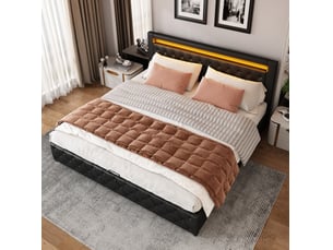 Lit coffre 140x190 cm coloris noir