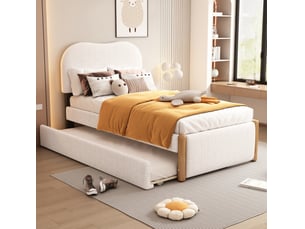 Lit gigogne 90x200 cm <strong>HAVRYA</strong>  <strong></strong> coloris blanc