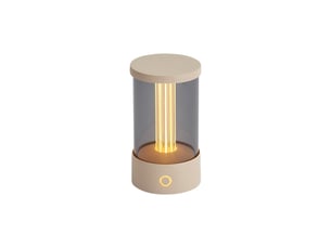 Lampe de table d'extérieur beige rechargeable avec station de charge ip65 - grill