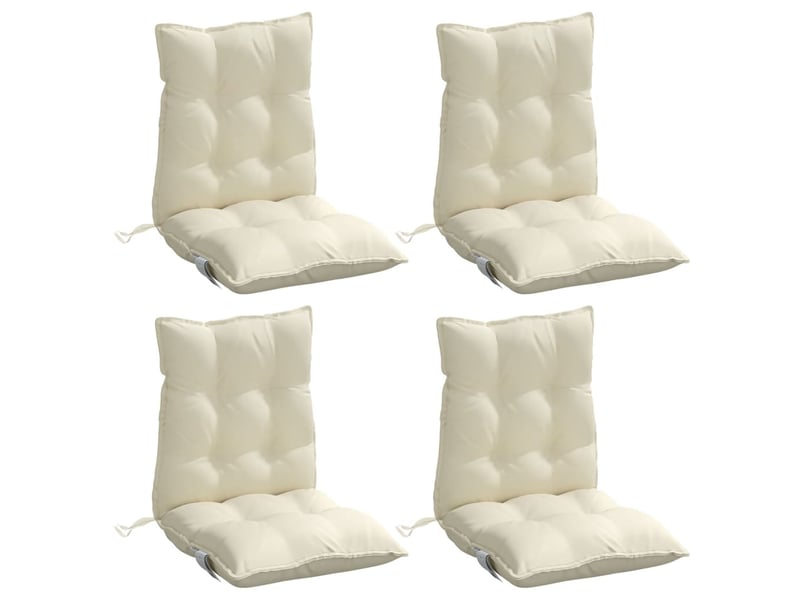  Lot de 4 coussins d'extérieur, coussins de chaise crème 100 x 50 x 7 cm cf56411  - Conforama C