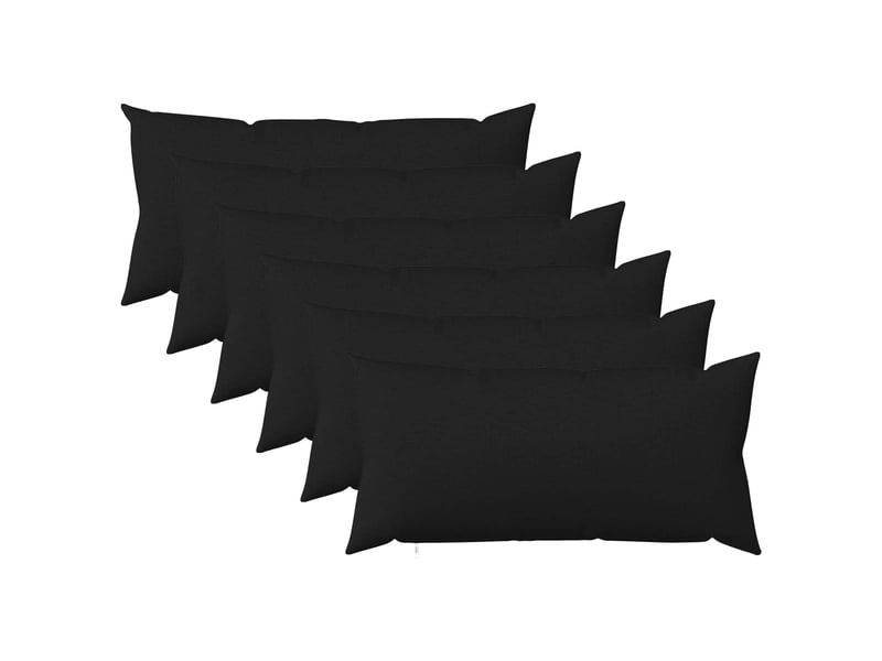  Lot de 6 coussins avec oreiller, coussins décoratifs heerlen noir tissu cf50734  - Conforama B