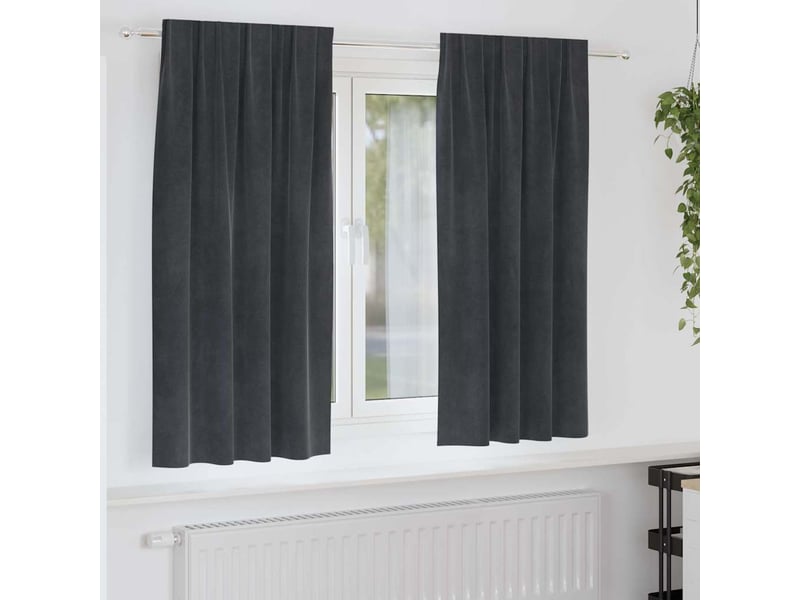  Lot de 2 rideaux, rideaux de fenêtre gris clair 140 x 175 cm velours cf44039  - Conforama B