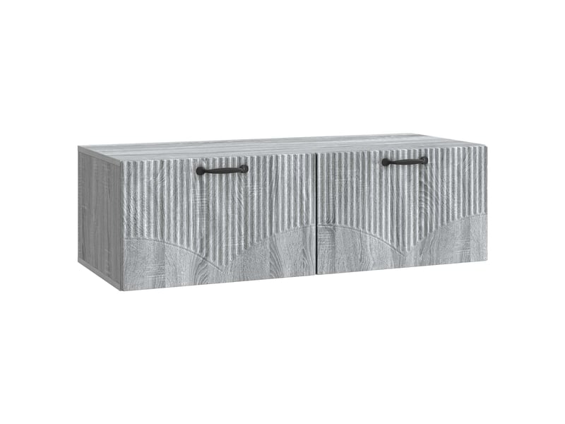  Meuble tv - banc tv - meuble de rangement mural sonoma gris 98 x 41 x 30 cm bois d'ingénierie  - Conforama A