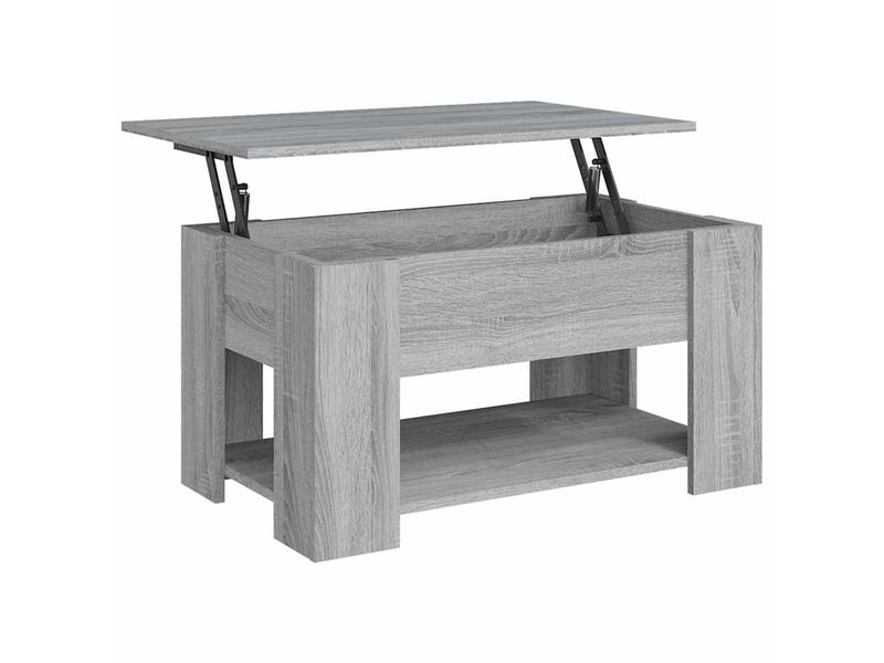  Table basse rectangulaire | table de salon sonoma gris 79x49x41 cm bois d'ingénierie shl9614  - Conforama A