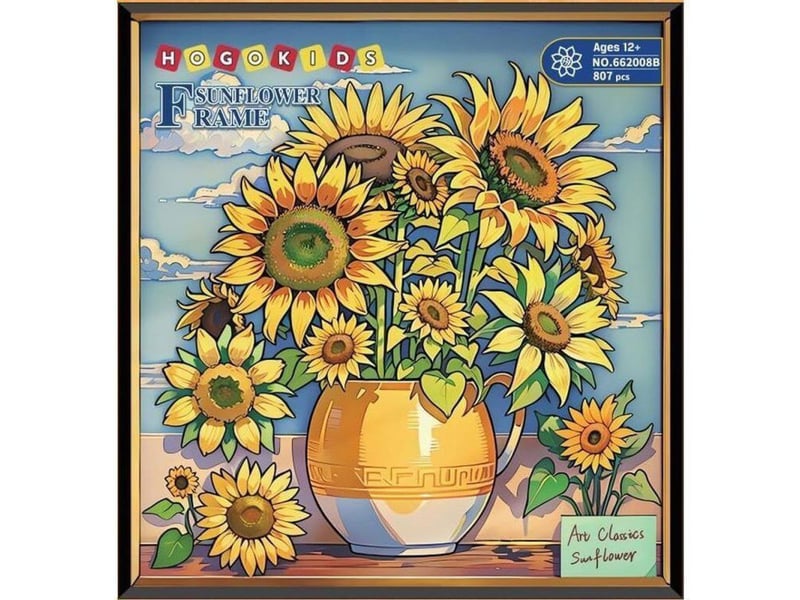  Briques mini led encadrement tableau sunflowers 807 pieces abs 3,6 mm cadre noir pour montage mural ou pose sur table usb 151498_AAAPO04436_6_DROPFR - Conforama E