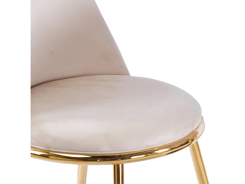  Ensemble table et 4 chaises rembourrées en velours, pieds dorés, dossier haut ergonomique, salle à manger moderne 5 pièces  - Conforama W