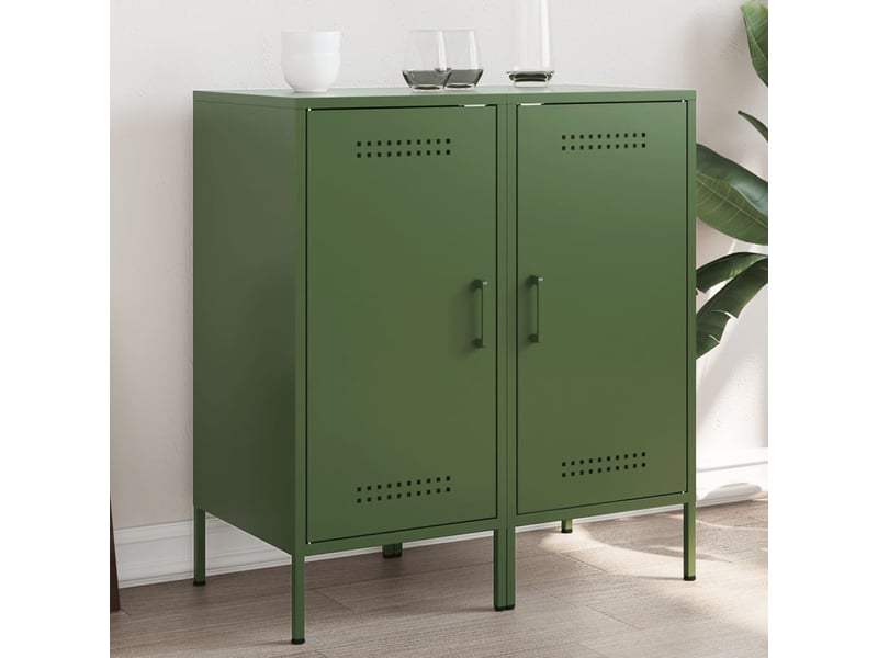  Buffets 2 pcs - bahut - meuble de rangement vert olive 36x39x79 cm acier  - Conforama B
