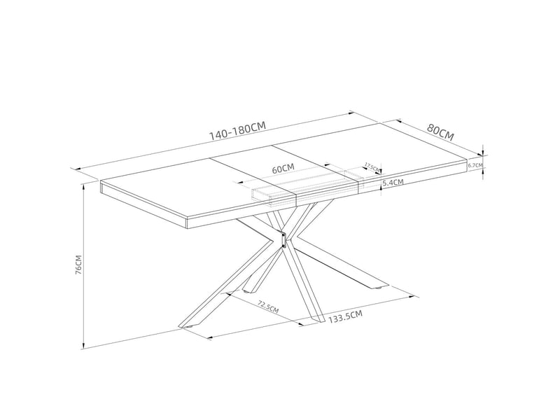  Table extensible rangement caché plateau naturel plateau central gaufré assorti forme rectangulaire gris  - Conforama C