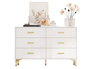 Commode 6 tiroir(s) SEYAKANY coloris blanc largeur 120 cm