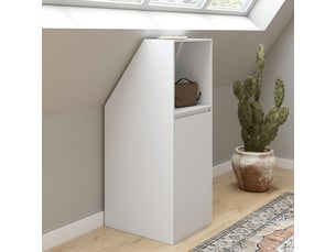 Armoire sous pente 1 porte et 1 niche tomi 40 x 50 x 110-70 cm blanc