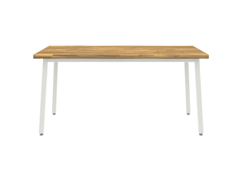  Table à manger, table de salle à manger en bord vivant 160x90x75 cm blanc shl43209  - Conforama D