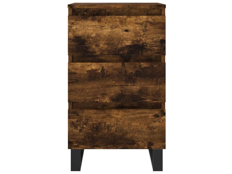  Tables de chevet 2 pièces chêne fumé 40x35x69 cm bois ingénierie  - Conforama E
