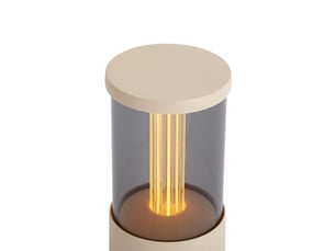 Lampe de table d'extérieur beige rechargeable avec station de charge ip65 - grill