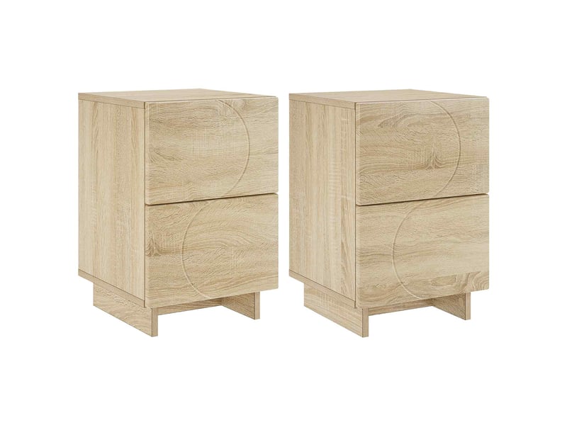  Table de chevet - cabinet de chevet - table de nuit 2 pièces chêne sonoma 33,5 x 34,5 x 50 cm  - Conforama A