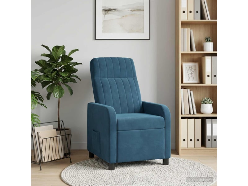  Vidaxl fauteuil inclinable bleu velours (v)  - Conforama B