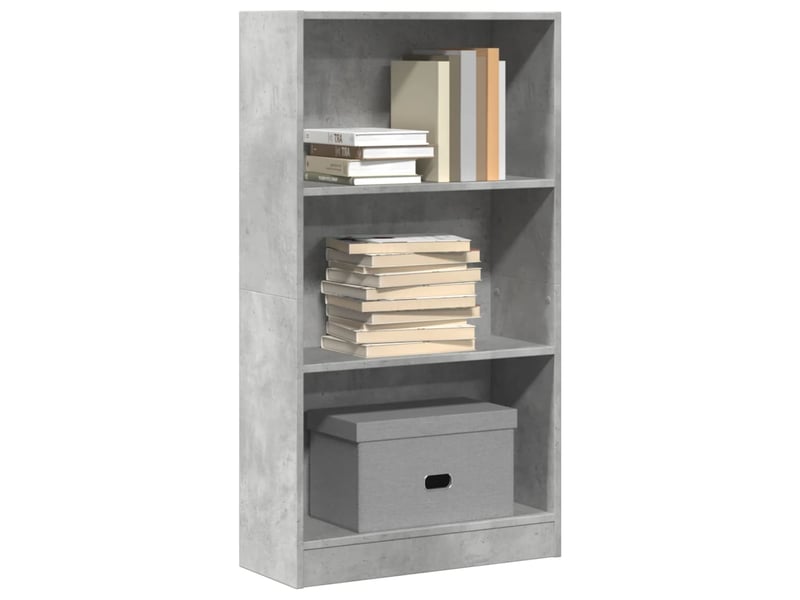  Bibliothèque, meuble de rangement salon gris béton 60x24x109 cm bois d'ingénierie  - Conforama B