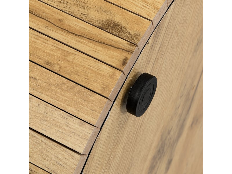  Table basse ronde double et table de salon en bois naturel, design scandinave avec rangement, 75x75x36 cm et 50x50x50 cm.  - Conforama D