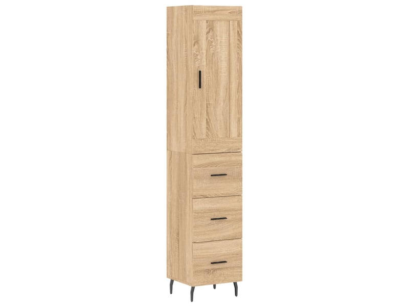  Buffet haut - bahut - meuble de rangement chêne sonoma 34,5x34x180 cm bois d'ingénierie  - Conforama A