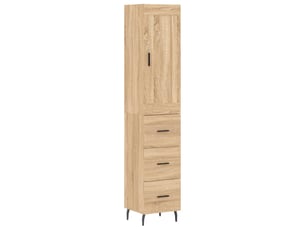 Buffet haut - bahut - meuble de rangement chêne sonoma 34,5x34x180 cm bois d'ingénierie