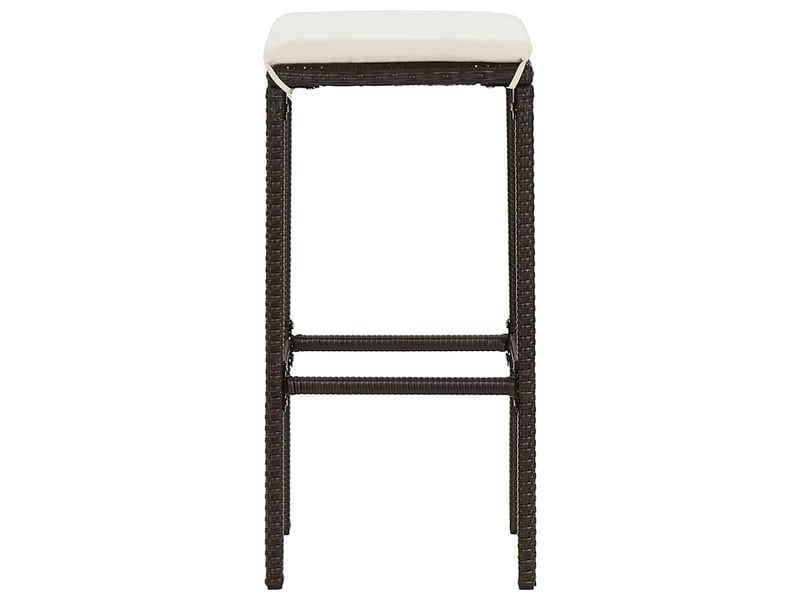  Lot de 6 tabouret de bar, chaise de bar avec coussins marron résine tressée  - Conforama E