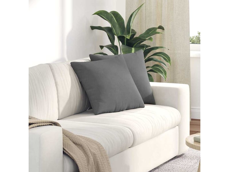  Lot de 2 coussins de canapé, coussins décoratifs tissu gris foncé 45 x 45 cm cf58860  - Conforama B