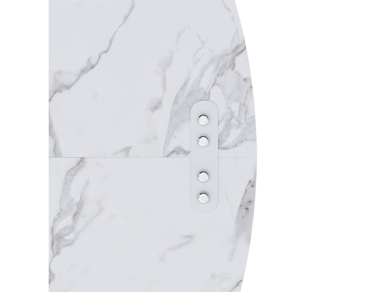  Table à manger ronde - 120x120x76cm - table de cuisine salle à manger modulaire en mdf effet marbre blanc - blanc  - Conforama A