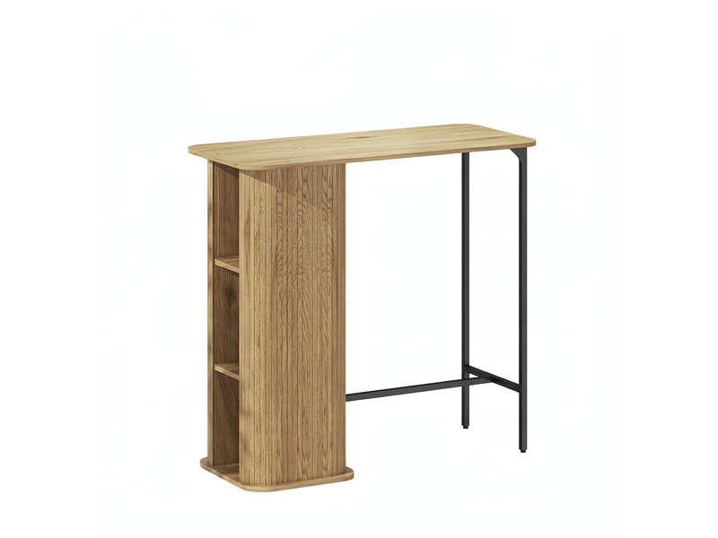  Table de bar avec 3 étagères de rangement et pieds en métal 112 x 50 x 106 cm T5828P563326 - Conforama A