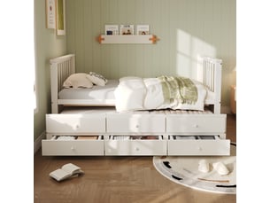 Lit gigogne 90x200 cm <strong>OXEZA</strong>  <strong></strong> coloris blanc
