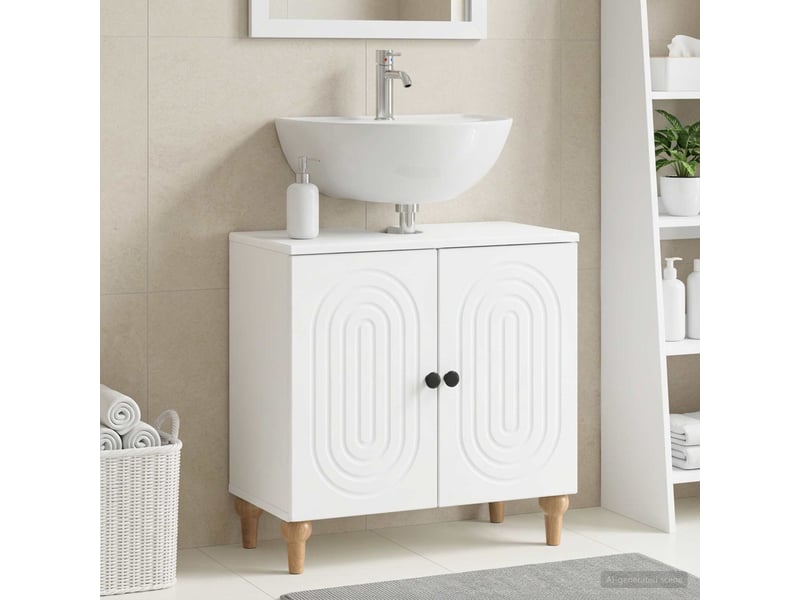 Meuble sous lavabo de salle de bain alkmaar blanc cf64795 - Conforama B