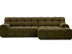 Canapé d'angle droit convertible <strong>BOBOCHIC</strong> <strong>ANDRE</strong> 3 places Tissu Vert