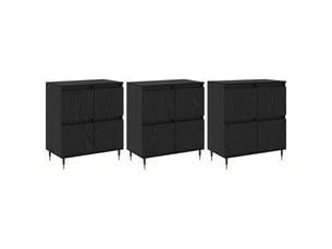 Lot de 3 armoires de rangement modernes avec grand espace de stockage 60 x 35 x 70 cm en bois d'ingénierie chêne noir 02_0056039
