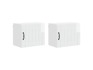 Meuble mural de cuisine, armoire de cuisine 2 pcs blanc brillant bois d'ingénierie shl9099