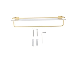 40cm mural douche caddy avec porte-serviettes, socle acrylique en aluminium, grande