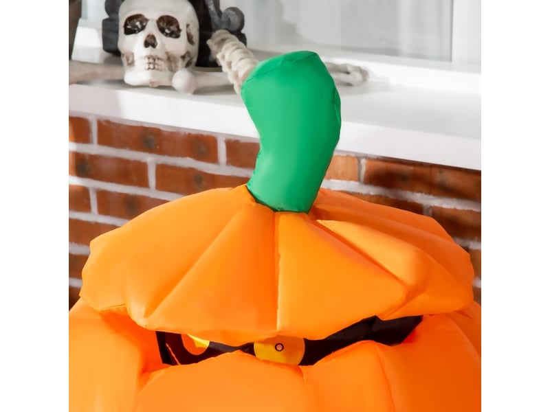 Décoration de jardin gonflable avec chat animé et éclairage led pour halloween en polyester orange - Conforama C