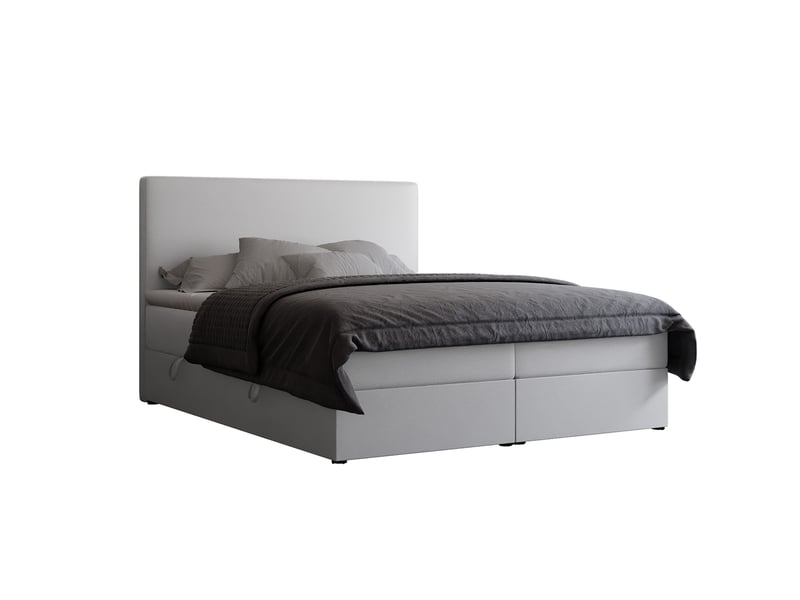 Lit coffre giulia - 180x200 cm - avec matelas et surmatelas - éco-cuir - blanc GIULIA - Conforama A