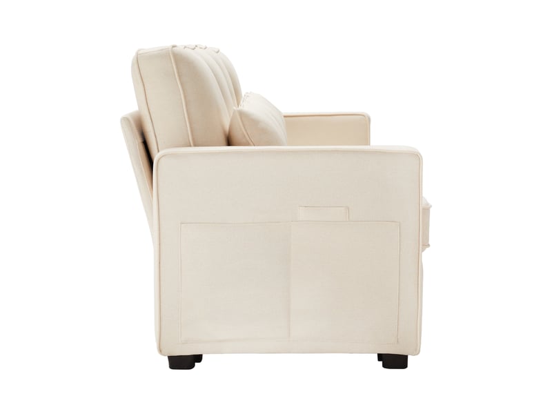  Canapé 4 places, canapé de salon – pour appartement, en lin, pour salon, avec accoudoirs  - Conforama B