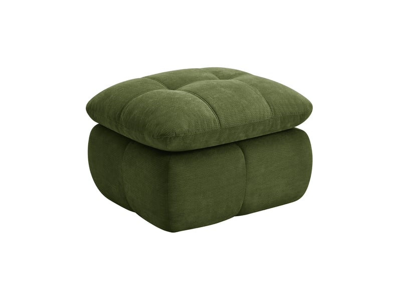  Pouf repose-pieds en tissu chenille vert 72,50x63x50 cm  - Conforama A