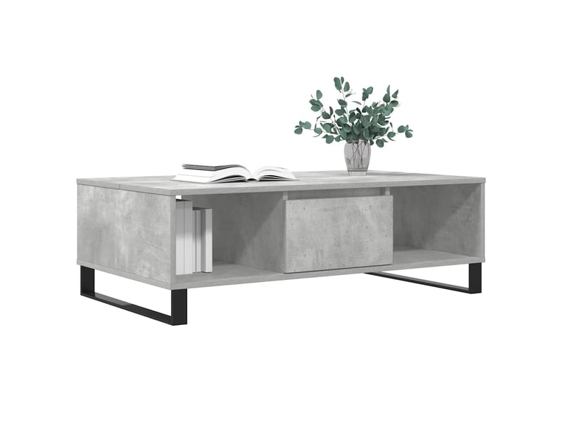  Table basse - table de salon - table à thé gris béton 104x60x35 cm bois d'ingénierie  - Conforama C