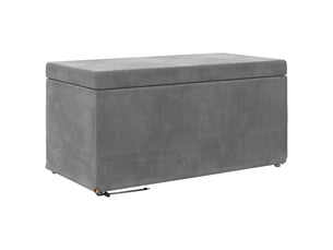 Tabouret bas, ottoman gris foncé 81x41x40 cm velours et bois composite