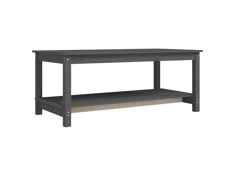  Table basse | table de salon gris 110x55x45 cm bois massif de pin  - Conforama A
