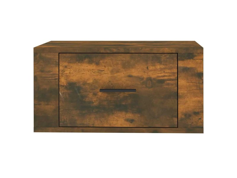  Table de chevet - cabinet de chevet - table de nuit murale chêne fumé 50x36x25 cm  - Conforama E