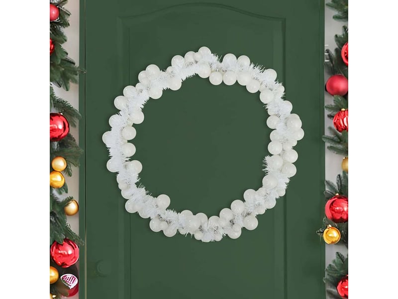  Guirlande de boules de noël led blanc 186 cm polystyrène cf62287  - Conforama C